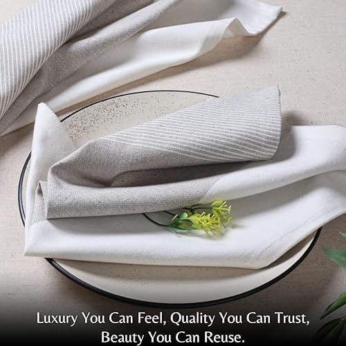 Taupe Cotton Cloth Napkins Set of 12, 18x18 Inch - Image 2