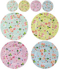 8" Porcelain Dessert Plates Set of 8, Floral Elegant Gift by PRECITIME