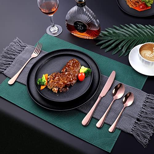Copper/Rose Gold Silverware Set, OGORI 24-Piece Stainless Steel Flatware Set, Service of 6 - Image 7