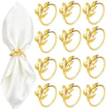 Napkin Rings Gold Napkin Rings Set of 24 Metal Napkin Holder for Table Holders for Paper Napkins Gold Leaf Napkins Rings Fall Thanksgiving Christmas Dinner Decor Banquet Kitchen Wedding Holiday Party by Unknown