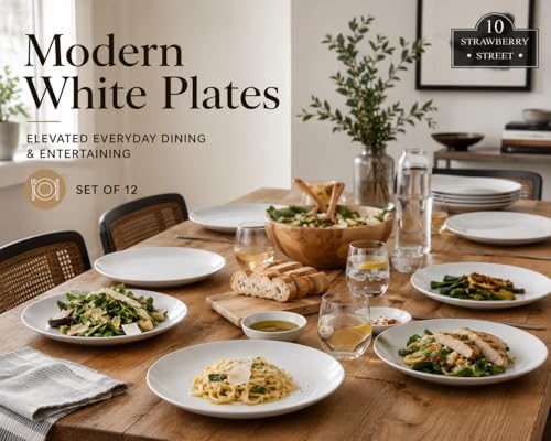 10 Strawberry Street 10.5" Catering Coupe Dinner Plate, Set of 12,White - Image 2