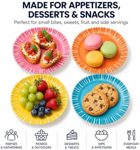 French Bull Melamine Assorted Plates-6 Piece Set -Melamine Dinnerware-Platter, Serving, Party, Platter, Dish (6" Appetizer Plate, Fringe) - Image 5