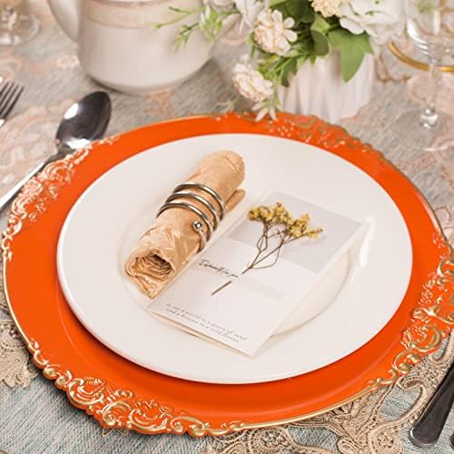 MAONAME Orange Charger Plates Set of 6, Plate Charges for Dinner Plates - Image 6