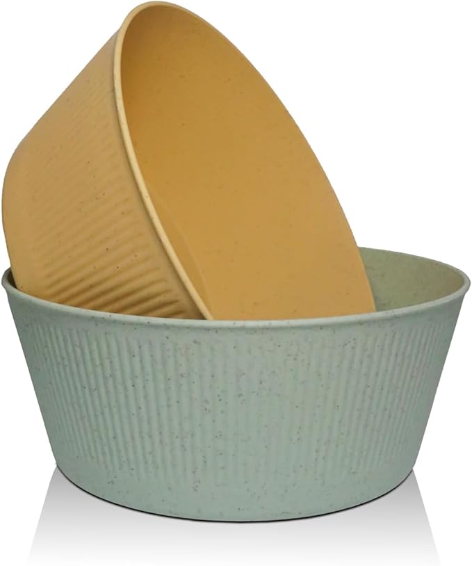 WANBY Large Cereal Bowls Wheat Straw Fiber Salad Bowls Lightweight Unbreakable Dinner Bowls Set Dishwasher & Microwave Safe (8 Pack 54Oz)