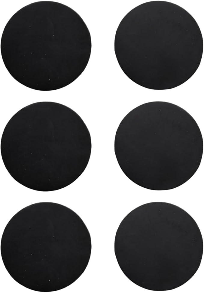 Real Natural Grain Leather Coasters – Durable Non-Slip (Black) Distressed Design, Set of 6 for Table Protection in Home, Office, Kitchen, and Bar