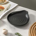 6-Inch Ceramic Spoon Rest - Heat Resistant, Non-Slip for Kitchen Utensils, Spoon Holder Stovetop, Dishwasher Safe - Elegant Spiral Design Black, Housewarming Gift