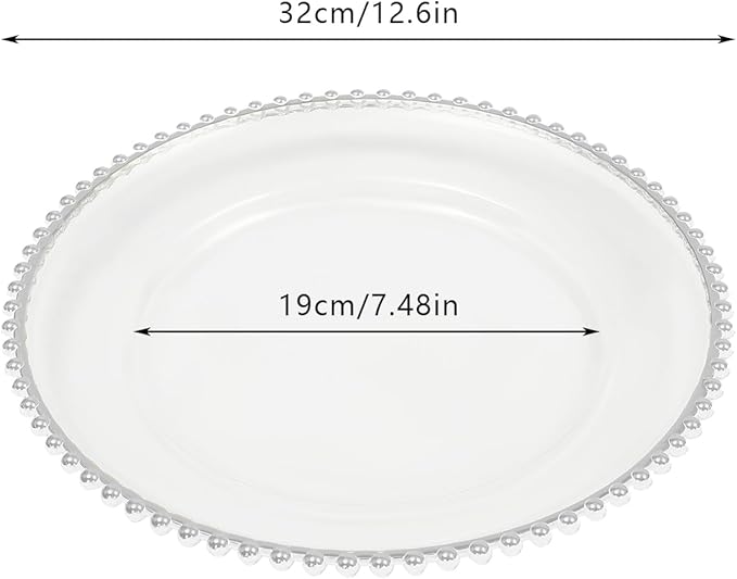 50 Pcs Charger Plates Set, Round Charger Plates, Reusable Serving Plates Embossed Rim Plastic Chargers Plate Decorative Round Plate Chargers for Dinner Plate Table Wedding Shower Decoration