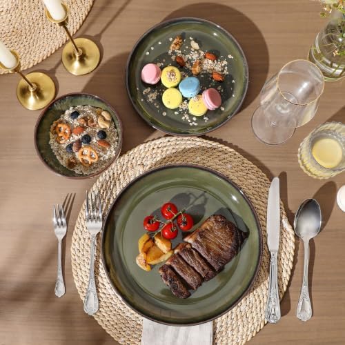 DOMICREVERY Ceramic Dinnerware Sets for 6, 18-piece Plates and Bowls Sets - Image 5