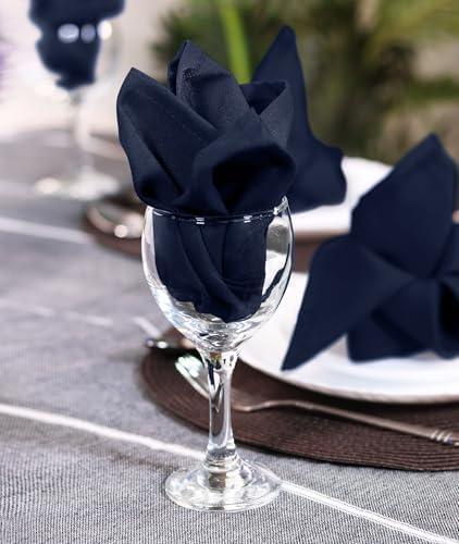 Utopia Home [12 Pack, Navy Blue] Cloth Napkins 20x20 Inches, 100% Polyester - Image 5