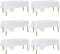 Fokitut 6 Pack Waterproof Rectangle Tablecloth, 60x102 Inch, Stain Resistant and Wrinkle Polyester Table Cloth, Fabric Table Cover for Kitchen Dining, Wedding, Party, Holiday Dinner-White