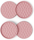 Silicone Coasters for Drinks[4 Pack]- Cup Mat for Tabletop Protection-Non-Slip, Non-Stick, Coffee Table Decor, Great Gift for Any Occasion, Soft Pink