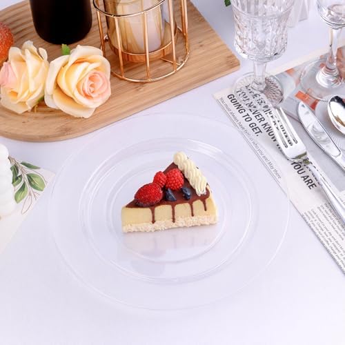 Bestluck 100PCS Clear Plastic Plates, Clear Disposable Plates for 50 Guests - Image 4