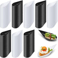 Tessco for you 400 Pcs 4" Mini Appetizer Plates, White, Black by Tessco