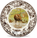 Spode Woodland Majestic Moose 8-Inch Salad Plate - Woodland Animal Design, Made in England, Festive Fine Earthenware for Holiday Table Settings, Dishwasher, Microwave & Warm Oven Safe to 225°F by Spode