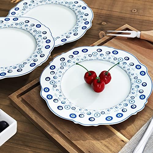 fanquare Boho Style Evil Eye Ceramic Dessert Plates Set of 4 - Image 4