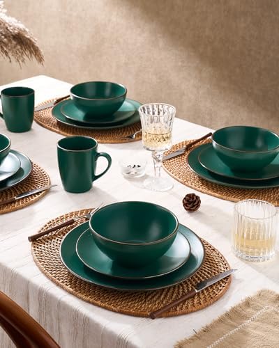 Famiware Venus Dinnerware Sets with Mugs, Ceramic Plates and Bowls for 6 - Image 2