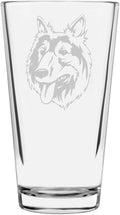 Old German Shepherd Custom Personalized Dog Themed Etched All Purpose 16oz Pint Glass