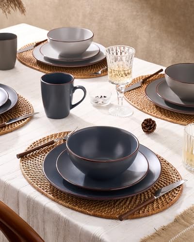 Famiware Venus Dinnerware Sets with Mugs, Ceramic Plates and Bowls for 4 - Image 2