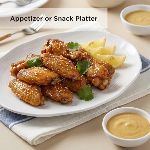 TP 10" Serving Platters Set of 4, Oval Melamine Serving Trays for Appetizers Desserts Pasta Snacks Sushi, Unbreakable Plates for Dinner and Party, Ivory White - Image 4