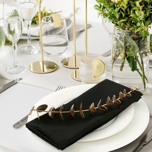 Black Cloth Napkins Set of 24,18x18 inch,Formal Dinner Napkins,Made of 100% Microfibre,Washable Cloth Napkins,Good for Restaurant, Everyday use, Parties.(Black) - Image 2