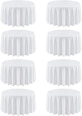 8 Pack Round Tablecloth 120 Inch Cloth White Tablecloth for Round Tables, Washable Polyester Table Cloth Stain and Wrinkle Resistant Decorative Table Cover for Wedding Party Dining Banquet