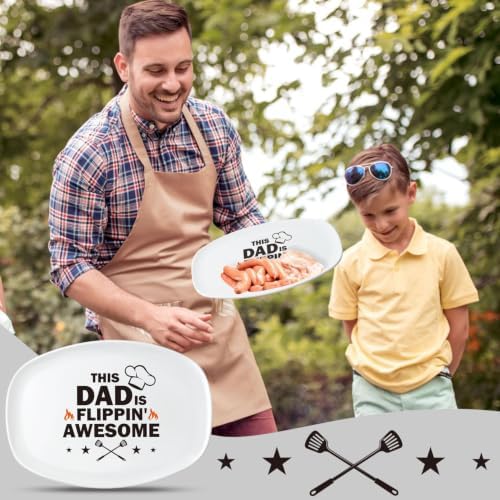 R HORSE Father Grill Platter Gift Dad BBQ Serving Tray Plate Dishes White Oval Serving Dishes Grandpa Daddy Christmas New Year Birthday Gift for Salads Desserts Charcuterie Outdoor Indoor Cooking - Image 5