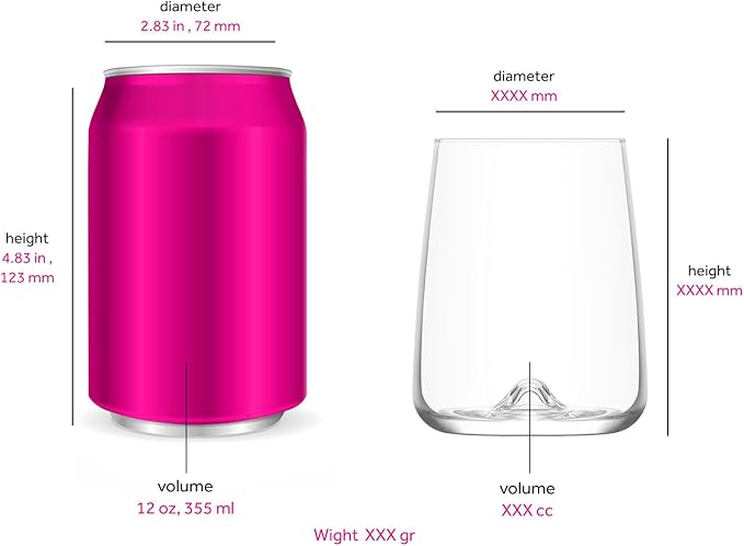 LAV Terra 4-Pack Beverage Glasses – 20 fl oz Durable Highball Glasses, Classic Tall Drinkware Set for Cocktails & Cold Drinks