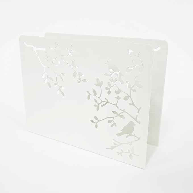 Mango Steam Tabletop Napkin/Tissue & Letter Holder for Home, Kitchen, Restaurants (Songbird, White)