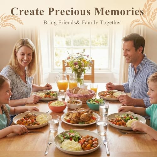 10in Serving Plates, Unbreakable Dinner Plates Set of 8 - Beige - Image 6