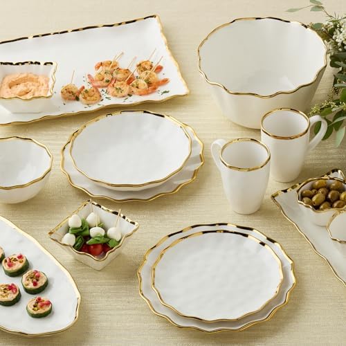 Regency Gold 9-Inch Porcelain Salad Plates – Set of 4 Luxurious Gold-Edged Plates – Stylish, Durable Tableware for Serving Fresh Salads, Appetizers & Desserts - Image 6
