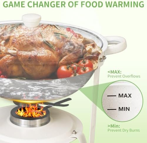 ALSO GO 4Pack 6QT White Chafing Dishes for Buffet with Glass Lid - Image 6