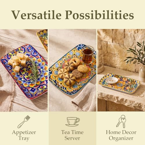 HaWare Boho 8.5 Inch Rectangular Salad Plates Set of 4 - Image 5