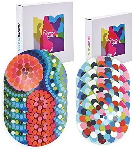 French Bull Plates - 4 Piece Set - 9 inch Melamine Salad Plates Set of 4 - Melamine Dinnerware for Indoor and Outdoor - Bindi - Image 5