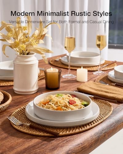 Famiware Star 8-Piece Plates and Bowls, Stoneware Dinnerware Dish Set for 4 - Image 3