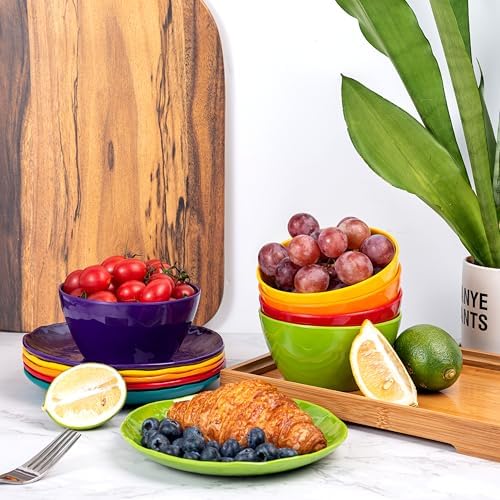 6.75 inch Melamine Plates, Round Salad Dessert Appetizer Plates for Kitchen, Small Plates, Set of 6 Multicolor Dishwasher Safe Shatter Resistant - Image 4