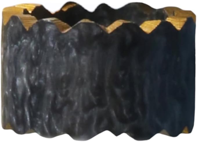 CLEENTABLE Epoxy Resin Napkin Holders for Cloth Napkins - 6 Pcs Elegant Napkin Holders for Dining Table Decor, Parties, Weddings & Holidays - Modern Tabletop Accessory (Black Gold)