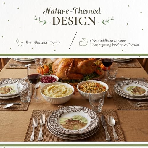 Spode Woodland Rabbit Salad Plate - Wildlife Animal Design, 8 Inch Fine Earthenware, Dishwasher, Microwave & Warm Oven Safe to 225°F - Made in England Rustic Country Dining Tableware - Image 3