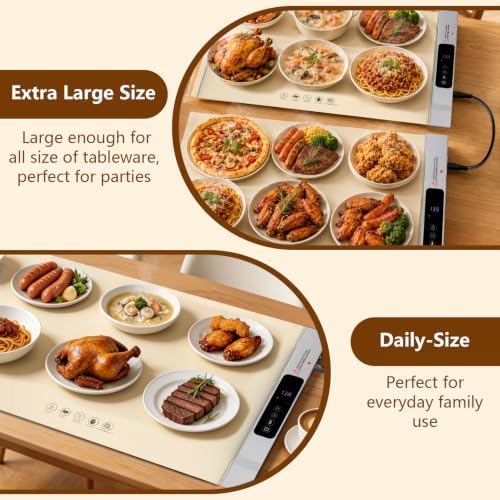 Electric Food Warming Mat, 2 Pack Warming Mat for Food, 34"x25" Large - Image 2