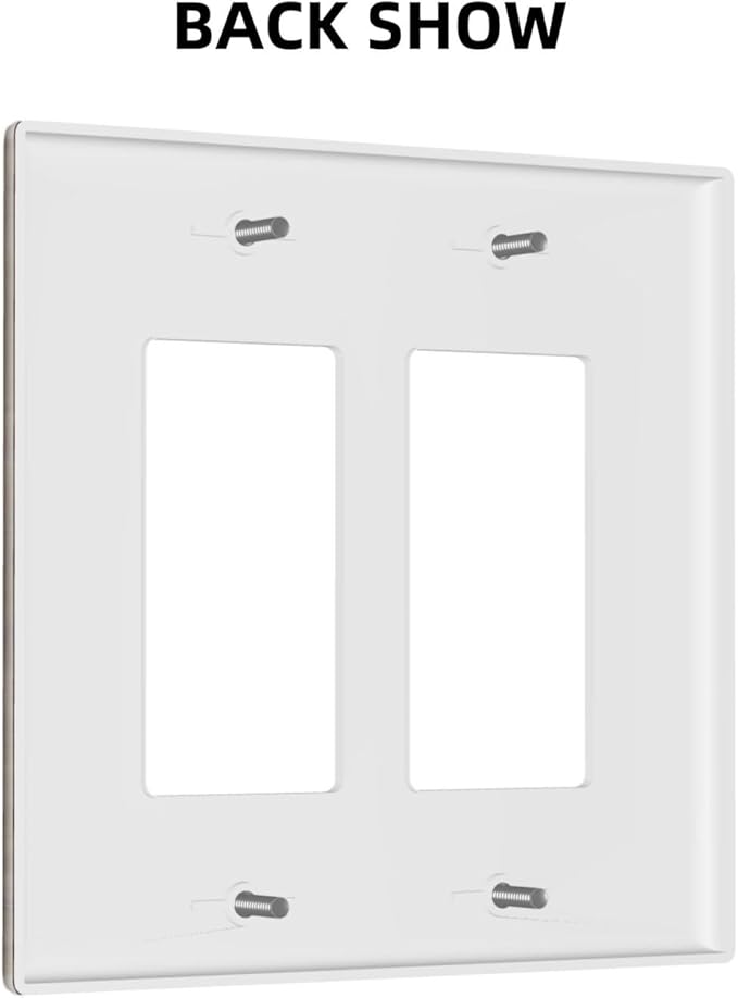 Outlet Covers Brown Rustic Wood Grain Farmhouse 2 Gang Light Switch Cover Double Rocker Wall Plate Decorative GFCI Receptacle Electrical Switchplate for Cabin Bedroom Decor（2 Pack）