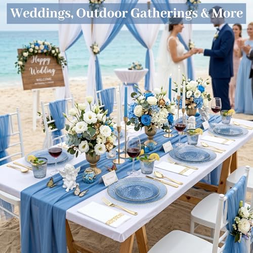 DaYammi 350PCS Clear Blue Plastic Dinnerware Set for 50 Guests - Image 5