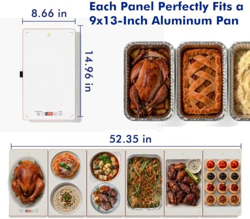Electric Warming Trays for Buffets Party - 52 x 15 inches Food Warmers with Precise Temperature Control, Flexible Combination Buffet Servers and Warmers for Home Entertaining and Catering - Image 4