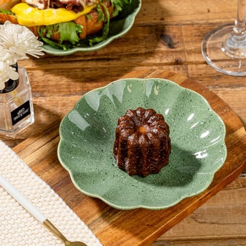 Small Dessert Plates Set of 4,Ceramic Dinner Plates 6 Inch for Appetizer, Fruits, Cake, Salad,Microwave Safe,Christmas Gift,Green - Image 6