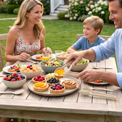 24 Pcs Ivory Plastic Serving Utensils Set, Serving Spoons For Buffet - Image 5