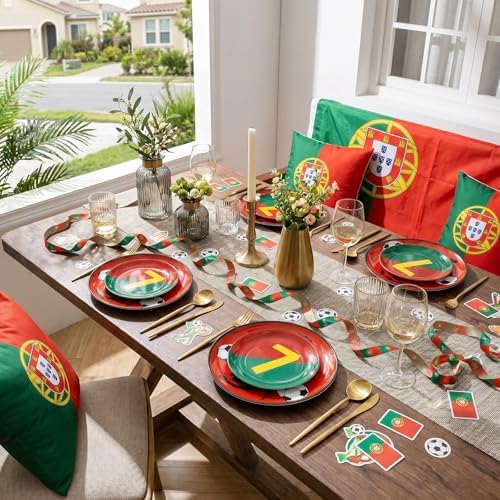 I00000 20 Pcs Red Plastic Soccer Plates, Disposable Plates for Soccer Party - Image 5