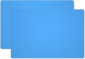 Silicone Placemats, Food-Grade Non-Slip Waterproof, Dining, Stain Resistant, Countertop Protector, Kitchen Counter Mat, Heat Resistant, Baking mat Dishwasher Safe (23.6"×15.7"-2pack, Blue)