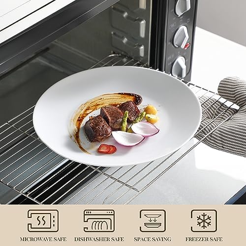 MALACASA 30-Piece Porcelain Dinnerware Set, White Round Dish Set for 6 - Image 4