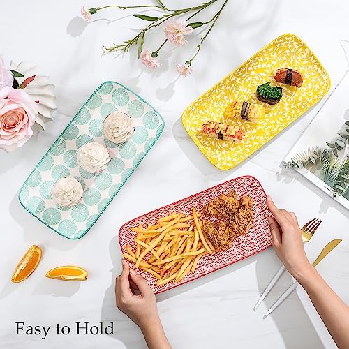Selamica Ceramic 12 Inch Rectangular Serving Platters Set of 4 - Image 6