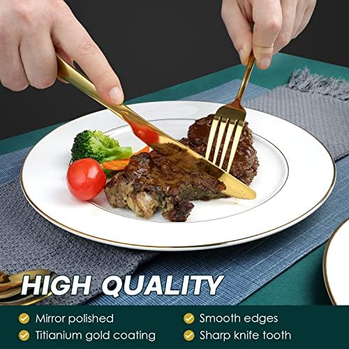 Gold Silverware Set, OGORI 24-Piece Gold Forged Stainless Steel Flatware Set, Service of 6 - Image 5