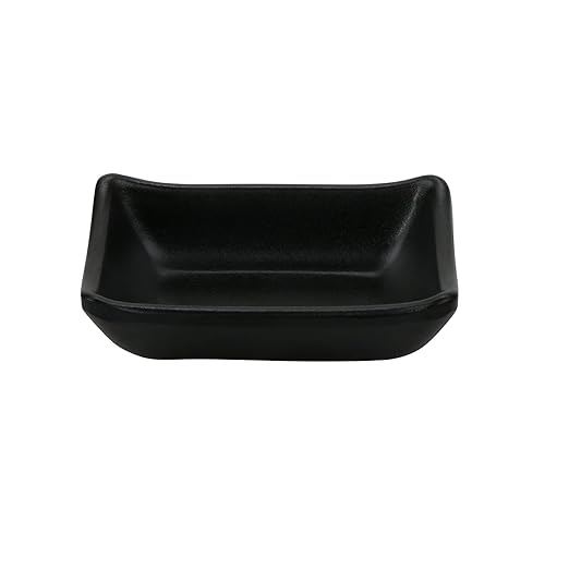 G.E.T. SD-3828-BK Black 2 oz, 3.75" x 2.75" Sauce Dish Nara, Melamine (Pack of 12)