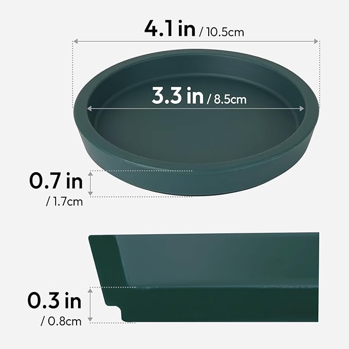 Carrotez Thick Silicone Coasters for Drinks, Round Bulky Cup Coasters for Coffee Table, Desk, Set of 2 - Green